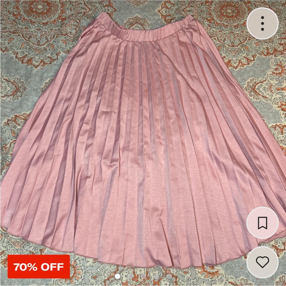 SHEIN Blush Pleated Midi Skirt